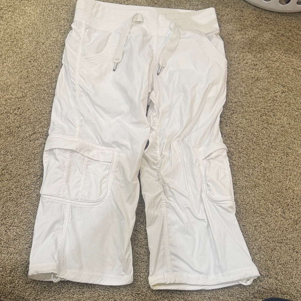 lululemon athletica White Cargo Capri Pants